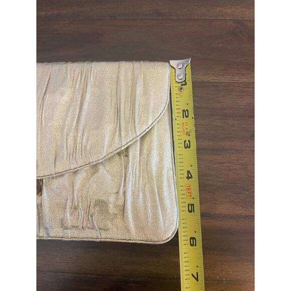 Vintage Lou Taylor Gold Clutch with Fold Out Mirror Italy - Picture 6 of 6